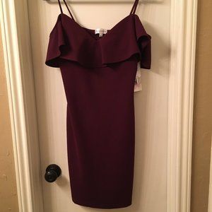 Short Off-Shoulder Plum Party Dress